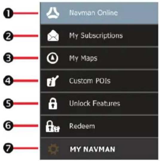 Navman Online My Subscriptions My Maps Custom POIs Unlock Features Redeem MY NAVMAN