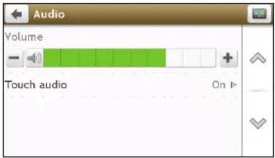 Audio Volume Touch audio On ▶
