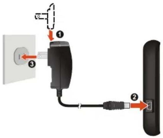 Diagram showing cable connection between a wall socket and a cable, with labeled components and directional arrows indicating wiring or signal flow.