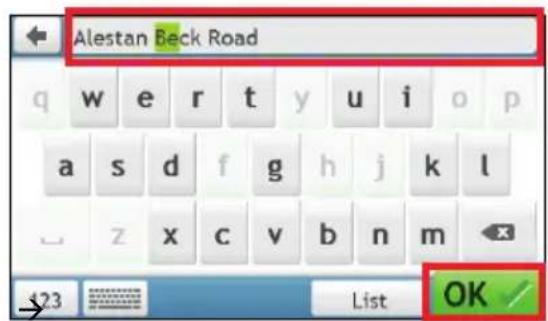 Alestan Beck Road q w e r t y u i o p a s d f g h j k l z x c v b n m 123 List OK