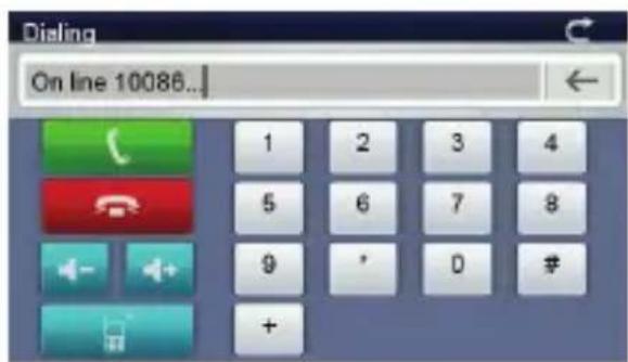 Dialing On line 10086... 1 2 3 4 5 6 7 8 9 ' 0 # +