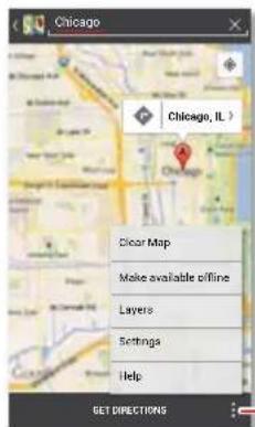 Chicago Chicago, IL > Clear Map Make available offline Layers Settings Help GET DIRECTIONS