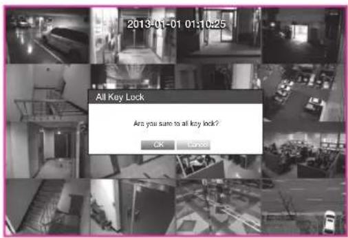 2013-01-01 01:10:25 All Key Lock Are you sure to all key lock? OK/Lancel