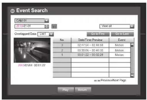 SAMSUNG SDH-P4080 - Event Search - 1