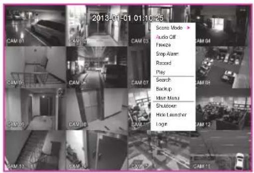 2013-01-01 01:10:25 Scans Mode > Audio Off Freeze Stop-Alarm Record Play Search Backup Main Menu Shutdown Hide Launcher Login