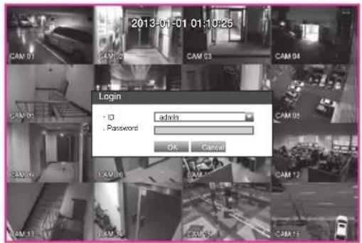 2013-01-01 01:10:25 CAM 01 CAM 02 CAM 03 CAM 04 CAM 05 CAM 06 CAM 07 CAM 08 CAM 09 CAM 10 CAM 11 CAM 12 CAM 13 Login - ID admin Password OK Cancel