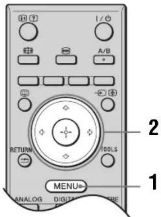SONY Bravia KDL-20B4030E - Navigating through menus - 1