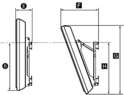 SONY Bravia KDL-37P5600K - TV installation dimensions table - 2