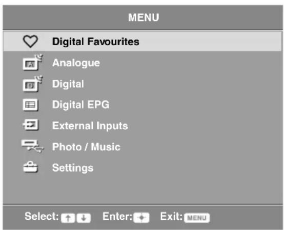 SONY Bravia KDL-37P5600K - Navigating through menus - 2