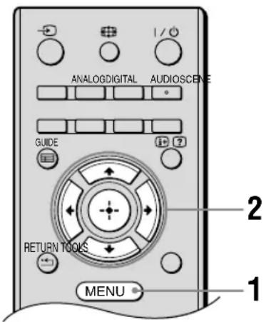 SONY Bravia KDL-37P5600K - Navigating through menus - 1