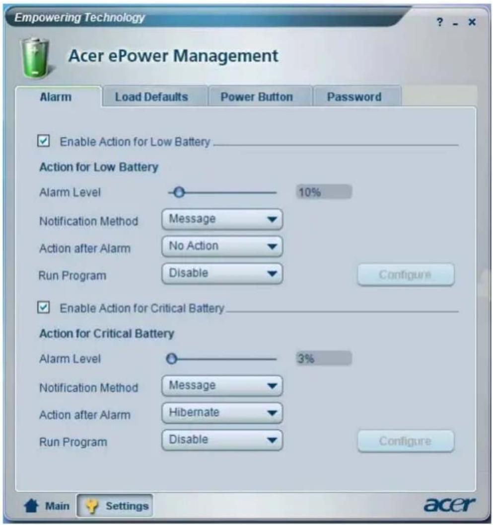 ACER Aspire 9513 - Battery status - 2