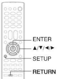 ENTER ▲/▼/◄► SETUP RETURN