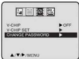 V-CHIP V-CHIP SET CHANGE PASSWORD OFF ▲/▼/►/MENU