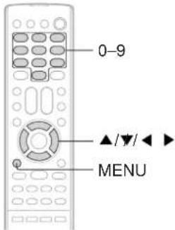 0-9 ▲/▼/▲ MENU