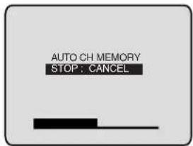 AUTO CH MEMORY STOP : CANCEL