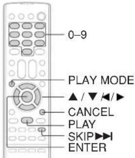0-9 PLAY MODE ▲ / ▼ ◀/► CANCEL PLAY SKIP ►►I ENTER