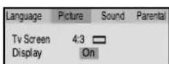 TOSHIBA VTD2032 - Setting on screen display - 1