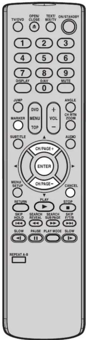 TV/DVD OPEN/ CLOSE TEXT/ MIX/TV ON/STANDBY 1 2 3 4 5 6 7 8 9 DISPLAY 0/AV MUTE 0 JUMP DVVMENU MENU TOP +VOL- ANGLE CH RTN ZOOM MARKER SUBTITLE AUDIO CH/PAGE+ ENTER MENU SETUP CH/PAGE- CANCEL RETURN PLAY STOP SKIP HOLD SEARCH REVEAL SEARCH SUB PAGE SKIP F/T/B I←←←←→→→→→→→→→→→→→→→→→→→→→→→→→→→→→→→→→→→→→→→→→→→→→→→→→→→→→→→→→→→→→→→→→→→→→→→→→→→→→→→→→→→→→→→→→→→→→→→→→→→→ SLOW PAUSE PLAY MODE SLOW I←I II I←I REPEAT A-8