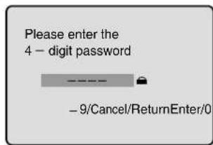 Please enter the 4 - digit password - 9/Cancel/ReturnEnter/0
