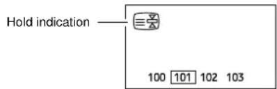 Hold indication 100 101 102 103