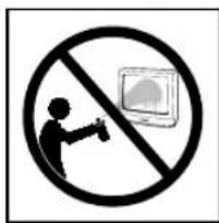 Prohibition sign with silhouette of person using a computer monitor, no text present