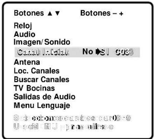 Botones ▲▼ Botones - + Reloj Audio Imagen/ Sonido Canal In total No ▶SI COSO Antena Loc. Canales Buscar Canales TV Bocinas Salidas de Audio Menu Lenguaje S e botonore canles cor 00-9 U sem NU par alise