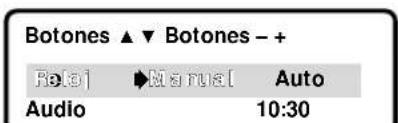 Botones ▲▼ Botones - + Radio] ▶Manual[ Auto Audio 10:30