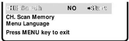 CH. Scan Memory Menu Language Press MENU key to exit