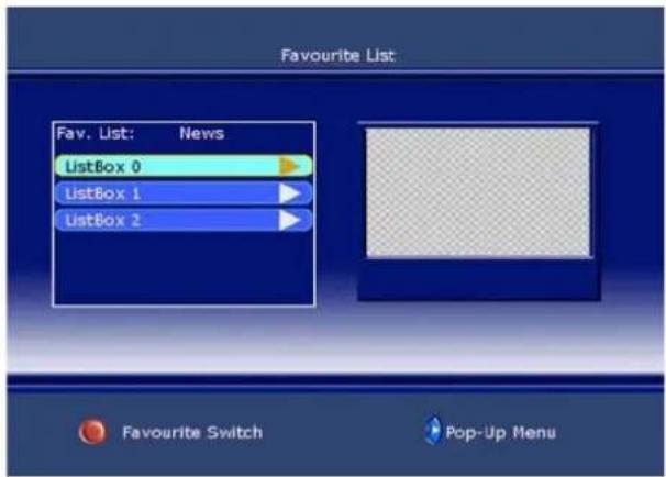 Favourite List Fav. List: News ListBox 0 ListBox 1 ListBox 2 Favourite Switch Pop-Up Menu