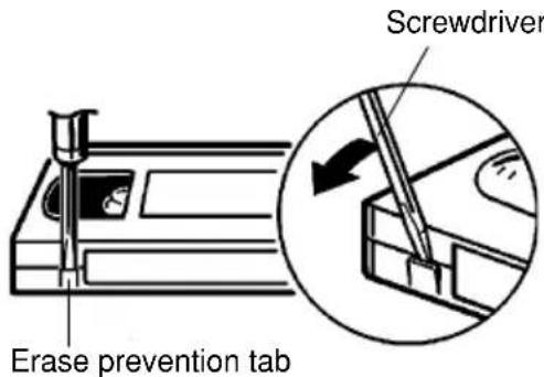 Erase prevention tab Screwdriver