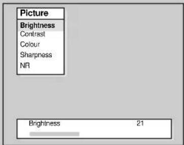 Picture Brightness Contrast Colour Sharpness NR Brightness 21