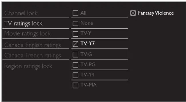 MAGNAVOX 26MV402X - To set the sub ratings - 1