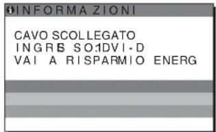 INFORMAZIONI CAVO SCOLLEGATO INGRESSO: DVI-D VAIA RISPARMIO ENERG