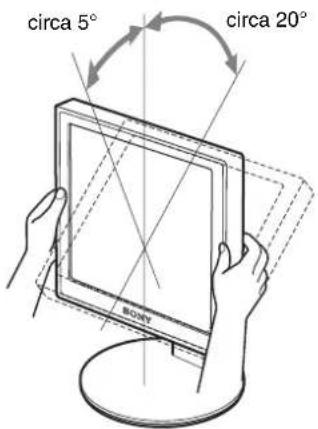 SONY SDM-S75FR - Tenere il pannello LCD da entrambi i lati, quindi regolare l'angolazione dello schermo. - 1