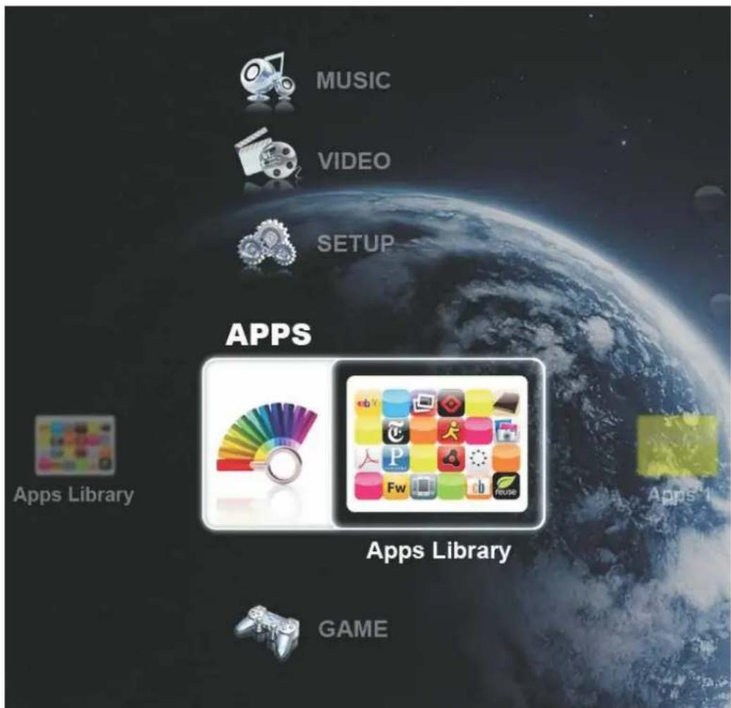 MUSIC VIDEO SETUP APPS Apps Library Apps Library Apps 1 Fw Game