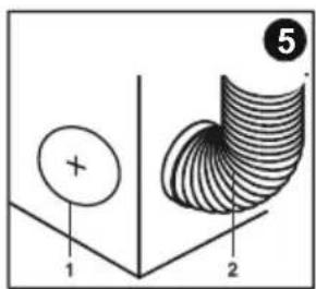 Diagram showing two geometric shapes with labeled points and a numbered circle, likely illustrating a mathematical or physical concept.