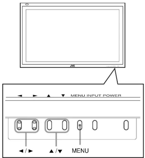 JVC MENU INPUT POWER ◀/▶ ▲/▼ MENU