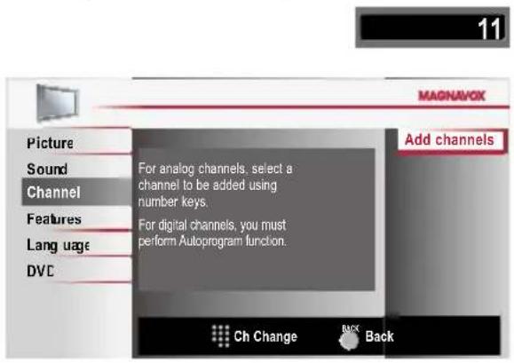 MAGNAVOX 19MD311B - Add Channels - 1