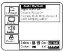 SYLVANIA 6719DB - Press the ▲/▼ buttons to select Audio and then press the ENTER button. - 1
