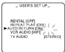 SYLVANIA 6719DB - Set "AUTO RETURN" to [ON] - 1
