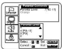 SYLVANIA 6719DB - When Parental Level is selected - 1