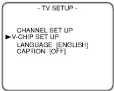 SYLVANIA 6519DD - Select "V-CHIP SET UP" - 1