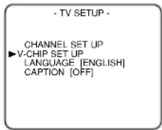 SYLVANIA 6519DD - Select "V-CHIP SET UP" - 1