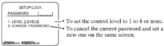 SYLVANIA 6519DA - Press the ▲▼ or number buttons to select LOCK, and then press the ENTER button. - 1