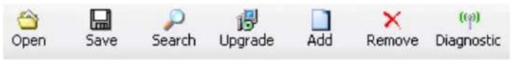Open Save Search Upgrade Add Remove Diagnostic