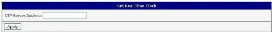 Set Real Time Clock NTP Server Address Apply