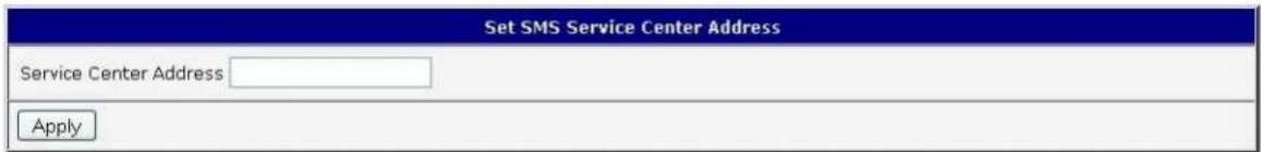 Set SMS Service Center Address Service Center Address Apply