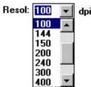 Resol: 100 dpi 100 144 150 200 240 300 400