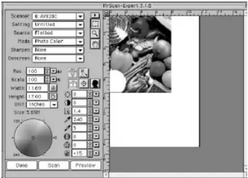 MrScan-Expert 3.1.0 Scanner: 6. AV820C Setting: Untitled Source: Flatbed Mode: Photo Color Sharpen: None Descreen: None Res: 100 Scale: 100 Width: 11.6/9 Height: 17.00 Unit: Inches Size: 5.05M 120 240 Done Scan Preview