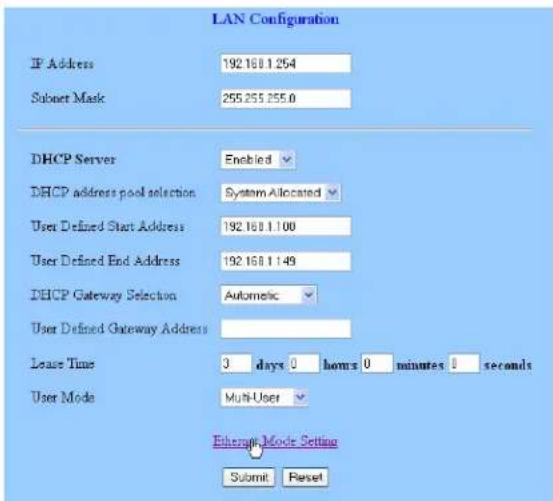 CONCEPTRONIC ADSLR4 - Ethernet Mode Setting: - 1